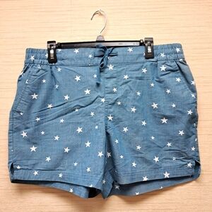 Magellan Outdoors High Waist Blue Star Shorts Womens XXL Casual